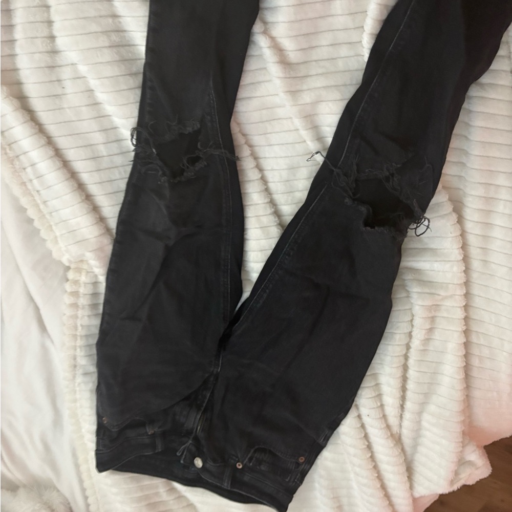 American Eagle Outfitters Black Distressed Jeans